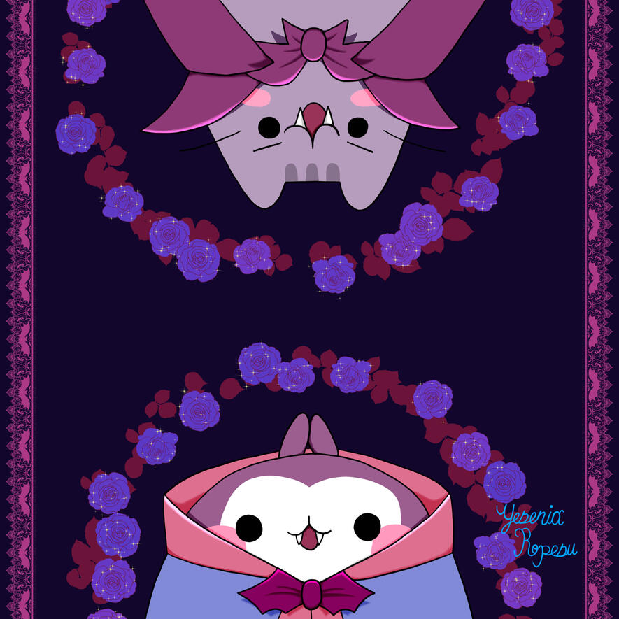 Vampires Pusheen and Molang