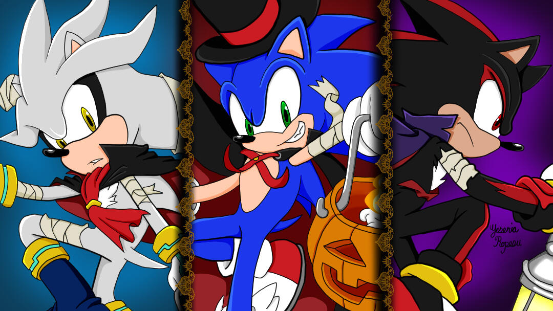 Halloween: Sonic, Shadow and Silver the Hedgehog